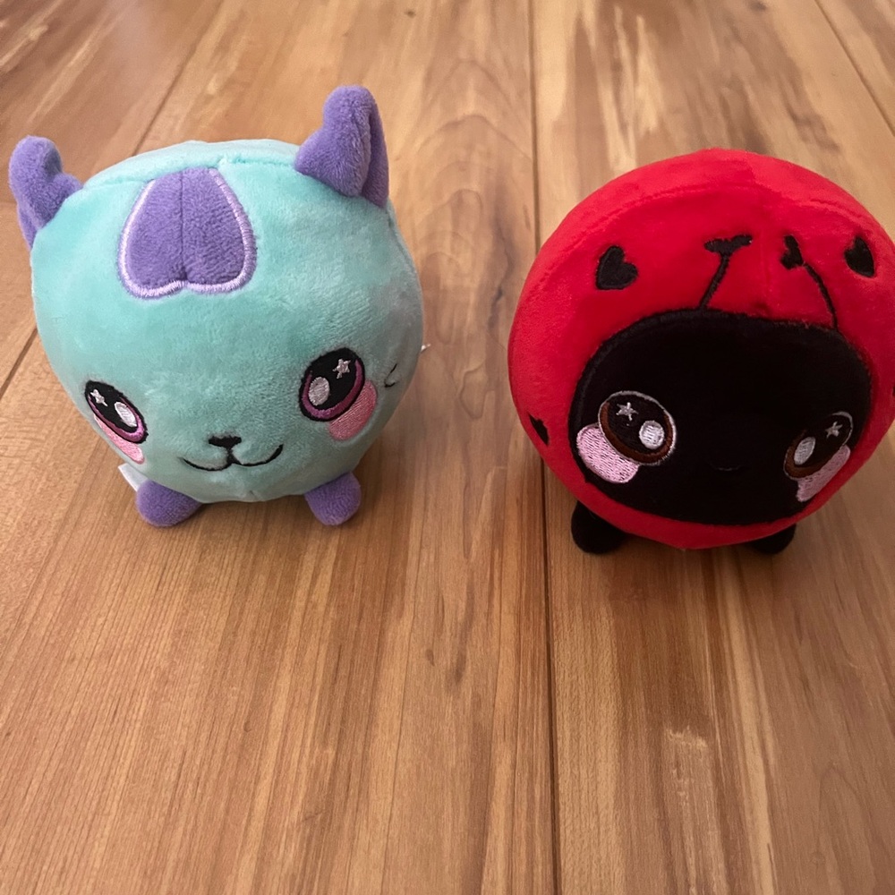 Cute Plush Toy Set - Blue and Red
